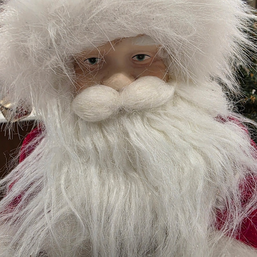 Vintage Santa on Tricycle Tree Toys Bear Cart Christmas Decoration Holiday Decor